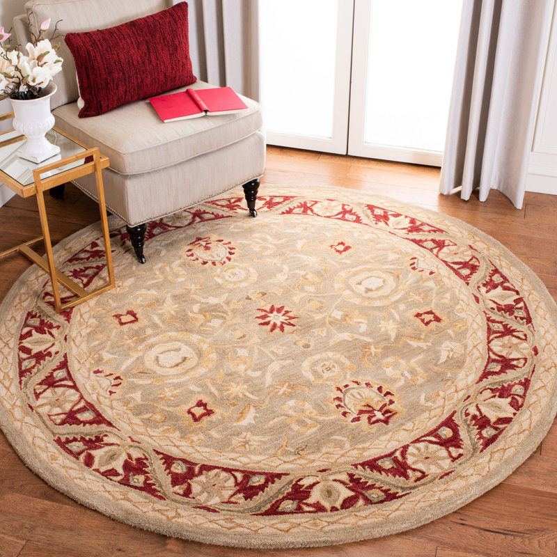 Tingley Hand Tufted Wool Pile Oriental Rug, Round 4'