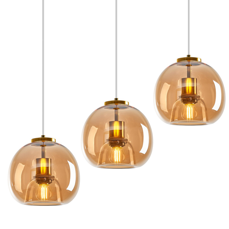 Figen Glass Pendant Lights Kitchen Island Glass Globe Pendant Light Modern Pendant Lighting for Kitchen Island Bedroom Dining Room