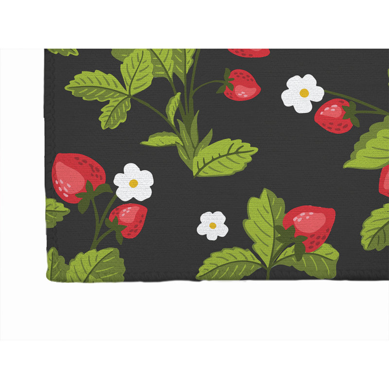 Paillasson Fraises, Gris anthracite, L 60 po x L 84 po