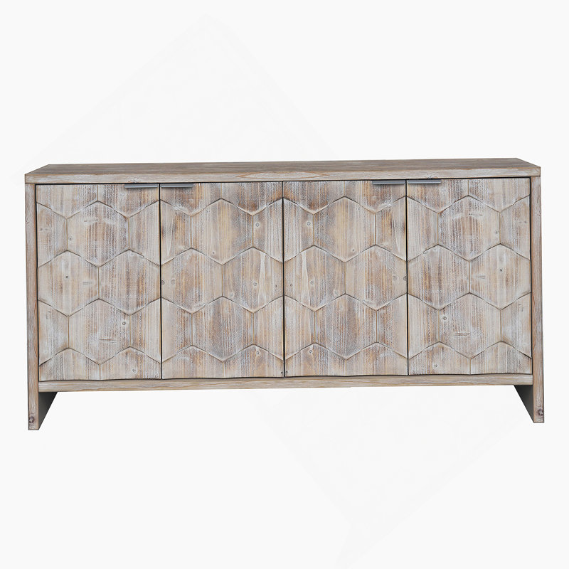 Buffet décoratif 4 portes en bois de style campagnard