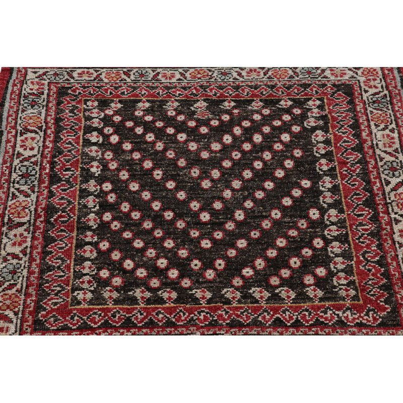 Burano Hand Knotted Wool Floral Area Rug, Rectangle 6' x 9'