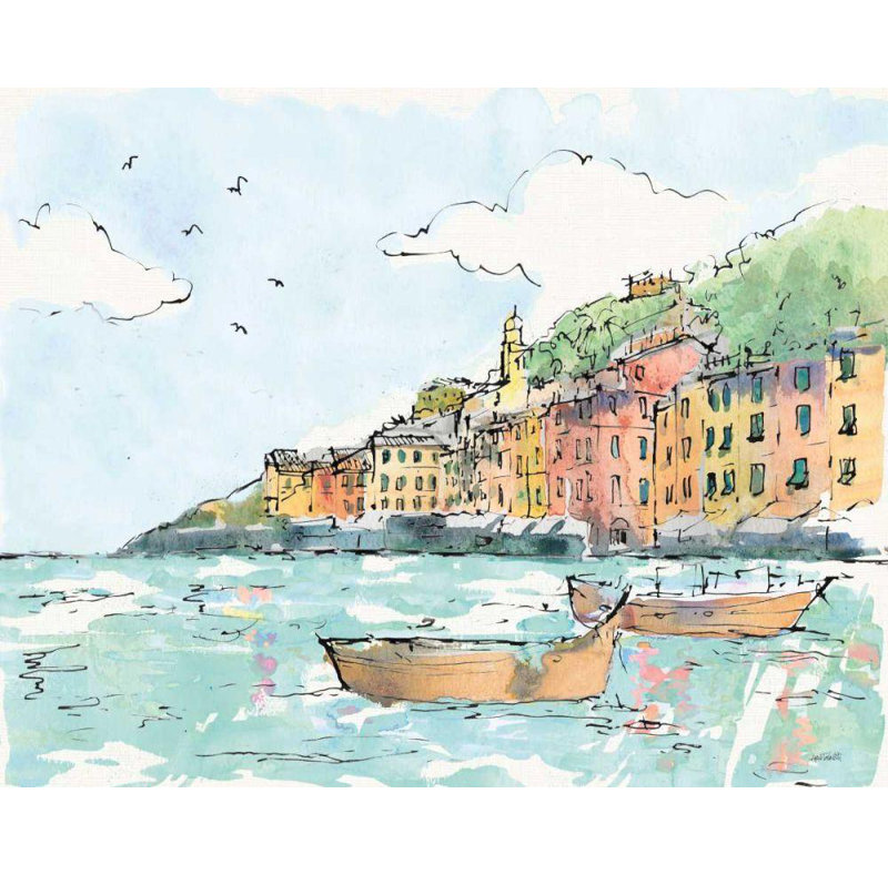 Reproduction d'art sur toile Beachcrest Home ™, Tavoletti, Anne, Portofino I, H 36 po x l 45 po