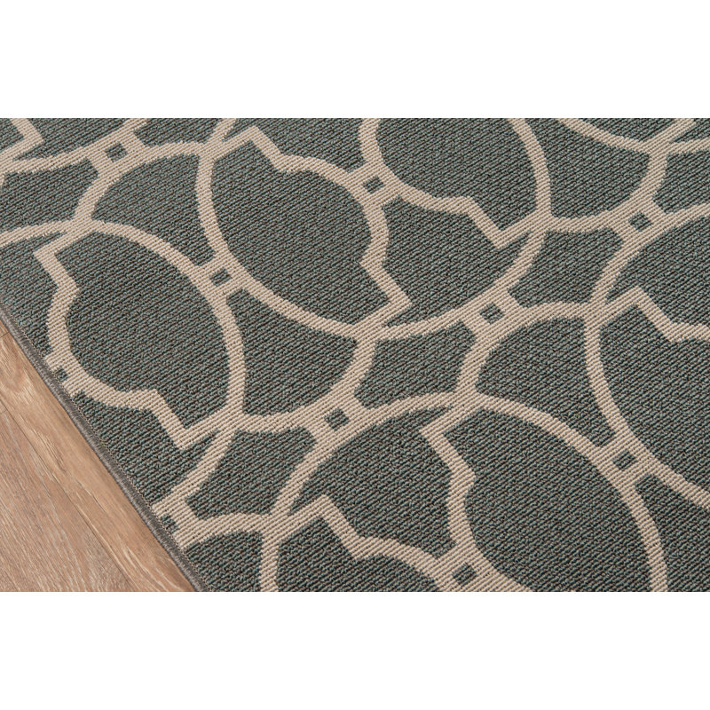 Yepez Geometric Indoor / Outdoor Rug, Rectangle 1'8" x 3'7"