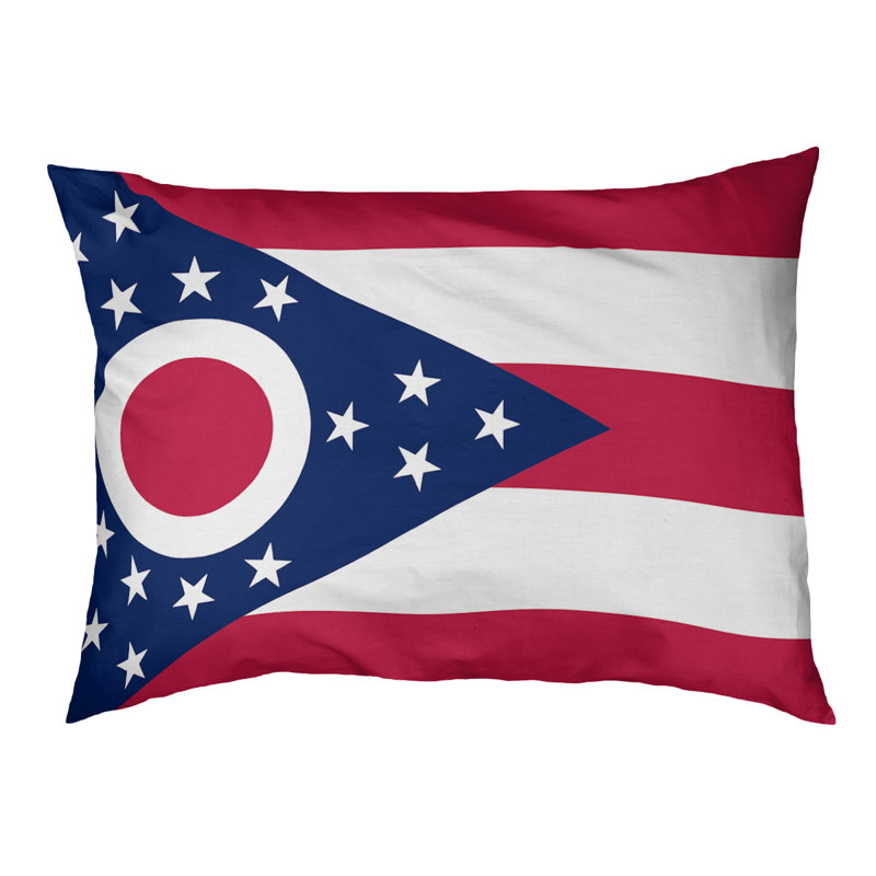 Coussin concepteur ohio flag Burien, L 42 po x l 52 po, Noir