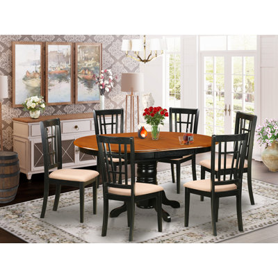 Dorland 7 - Piece Butterfly Leaf Rubberwood Solid Wood Dining Set by Rosalind Wheeler