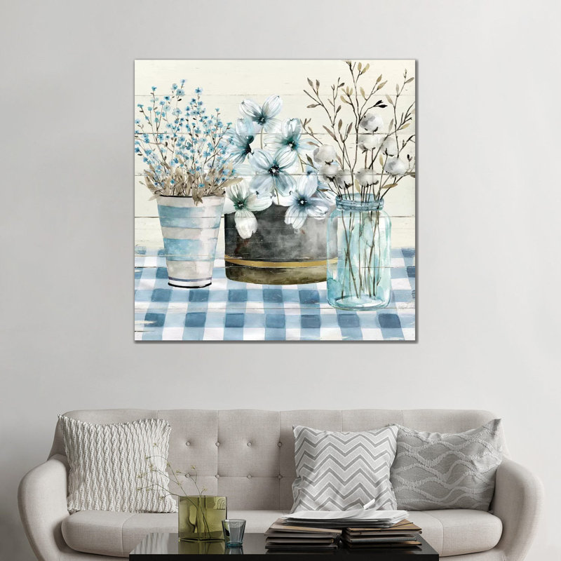 « Winter Blooms II » par Carol Robinson, reproduction d’art, Toile tendue, Pas de tapis, H 48 po x l 48 po x 1,5 po