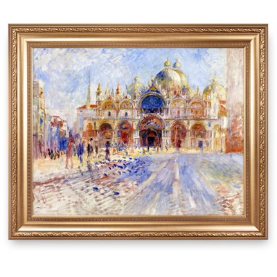 The Piazza San Marco, Venice by Pierre-Auguste Renoir Painting Reproductions World Classic Reproductions For HomeDecor,Gold Frame