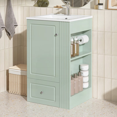 Meuble-lavabo autoportant de 20 po avec lavabo en céramique