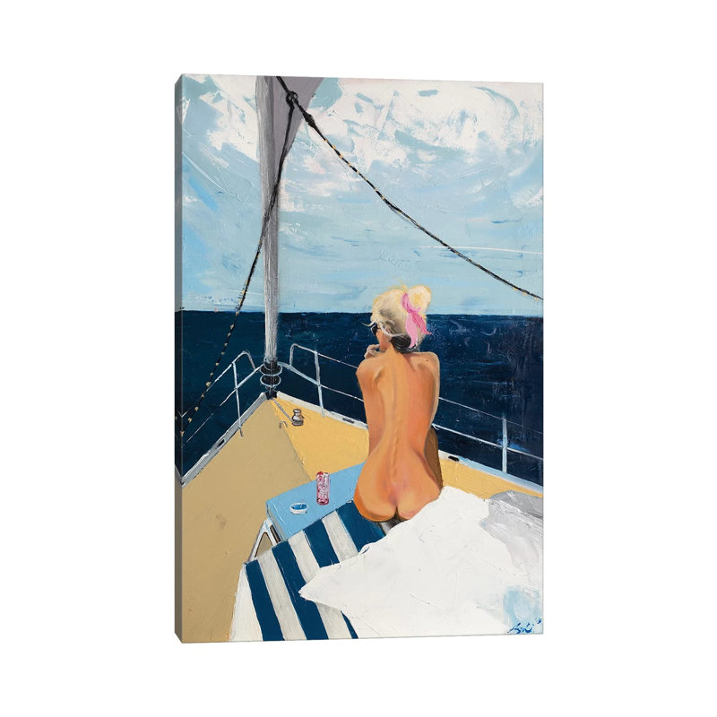 Girl On A Boat by Yura Ashi - Painting on Canvas, 66.04cm H x 45.72cm W x 3.81cm D, Wrapped Canvas