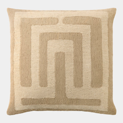 Carthago Beaded Geometric Square Pillow Cover & Insert
