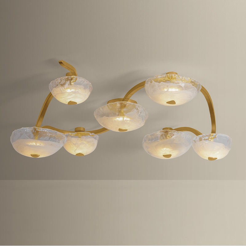 Plafonnier semi-encastré 7 lumières Kune par Noz Nozawa pour Corbett Lighting, 49.75