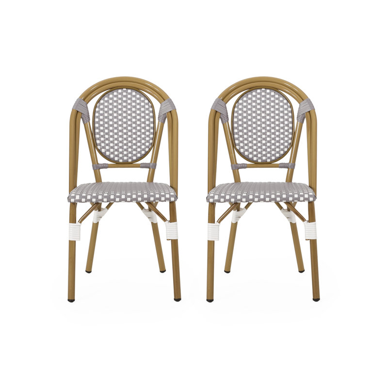 Chaise de patio, Gris / Blanc