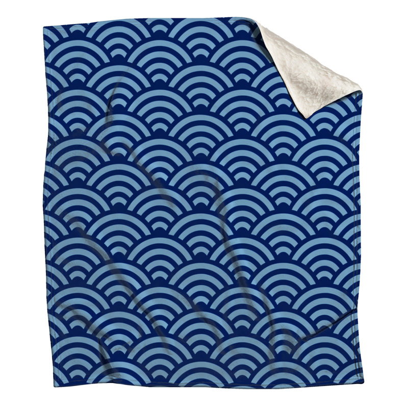 Couvertures à motif de vagues bleues, 60in W x 80in H