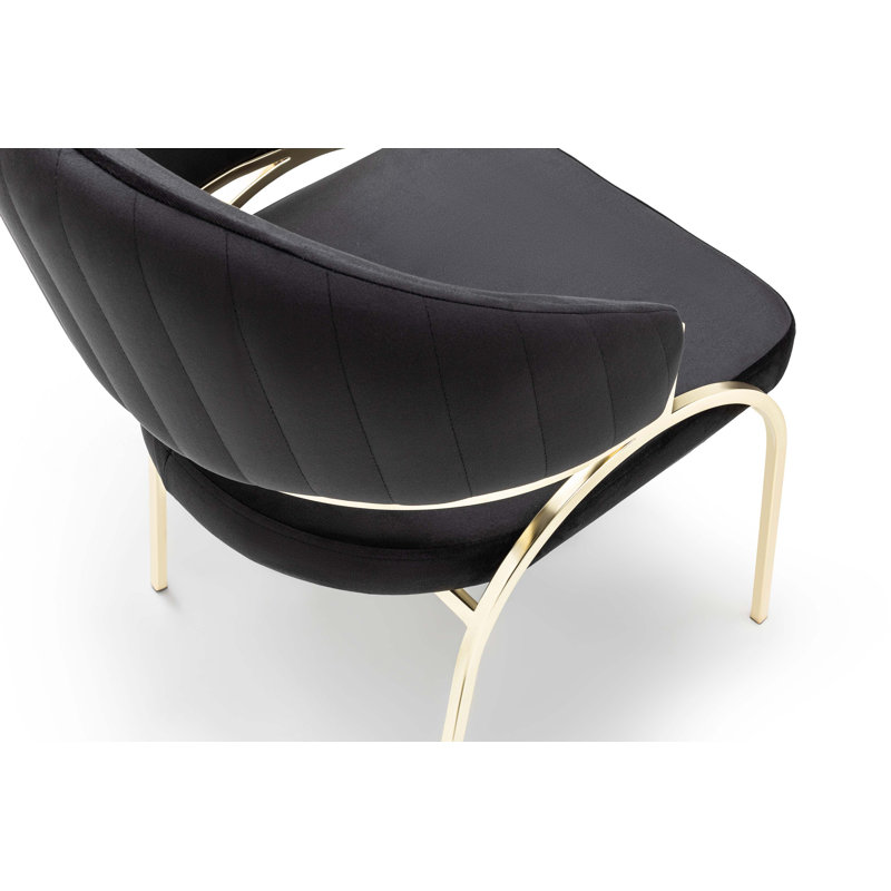 Ruby Modern & Contemporary Style Chair Made With Metal Legs, Black