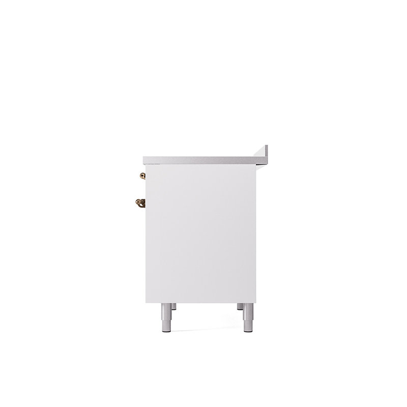 ILVE Nostalgie II Series 40 inch Induction Range with 6 Induction Elements (Solid Door), White/Bronze
