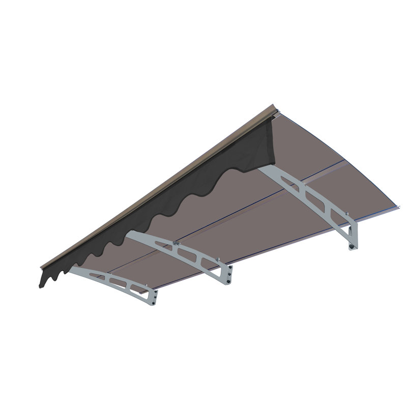 Window Entrance Canopy With Rust- Aluminum Alloy Bracket And Polycarbonate Sheet For Wooden House Awning Wall, Roof, Bracket, 600lbs Loading Capacity & Protection
