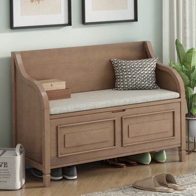 Rustic Multifunctional Storage Bench (Brown+Beige)