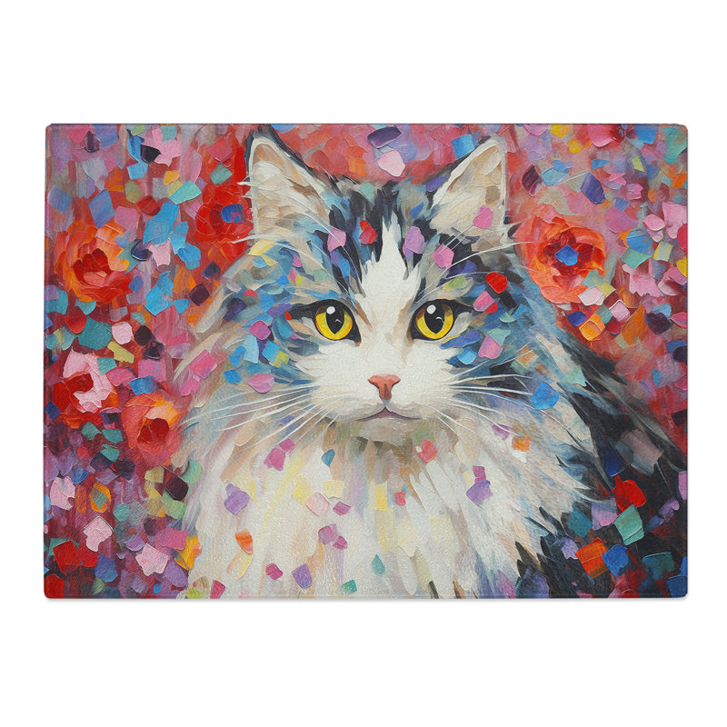 Ragdoll Cat Impressionism  Glass Chopping Board