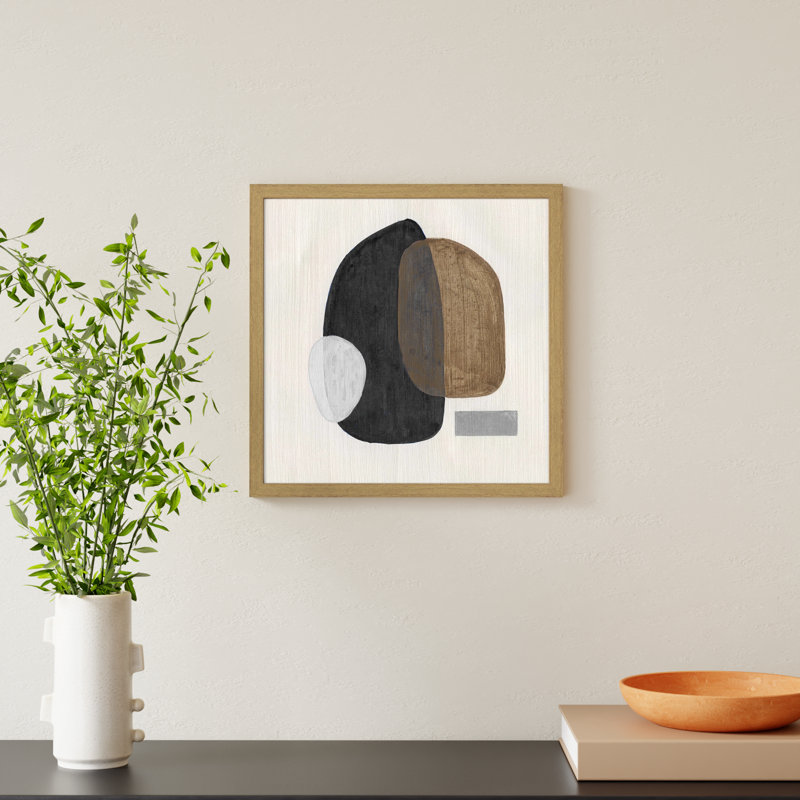 Inola Neutral Stones III Wall Art, 17" H x 17" W, Natural