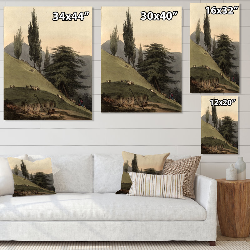 Images rétro de vieux arbres II - peinture sur toile, H 44 po x l 34 po, Toile tendue, Sans cadre
