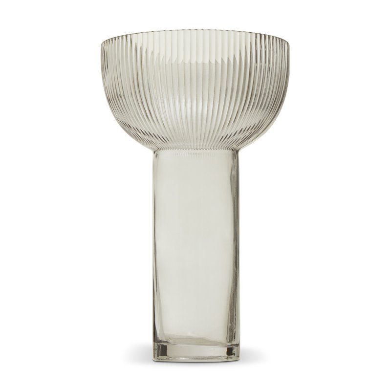 Demekia Glass Table Vase, 29cm H x 18cm W x 18cm D, Gray