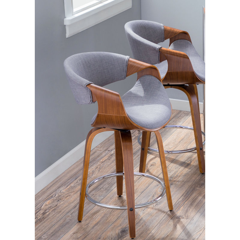 Tabouret de bar rotatif 24 po Auburn, Gris clair