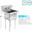Express KitchQuip 22" W x 20" D Stainless Steel 1-Compartment Utility Laundry Sink with Faucet and Drain Basin
