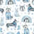 Pattern With Huskies by Katerina Koniukhova - Wrapped Canvas Print-1520852510