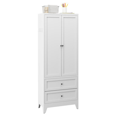 72 Inch White Pantry Cabinet With 2 Drawers, Freestanding Kitchen Storage Cabinet With Adjustable Shelves, Heavy-Duty Organizer For Spices, Dishware, Small Appliances In Kitchen, Pantry, Dining Room
