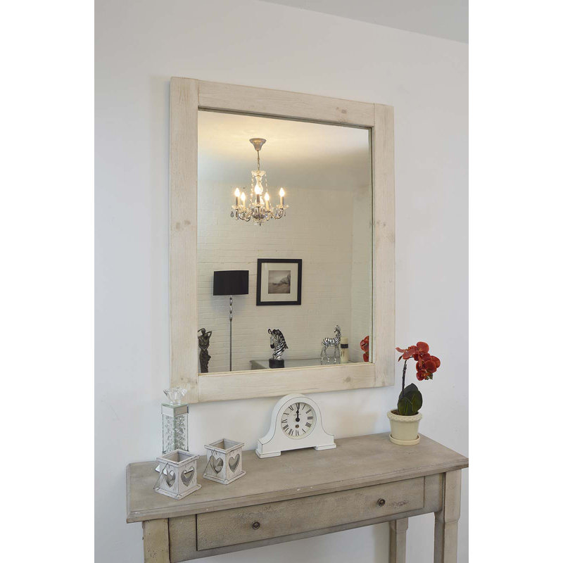 Moshe Wood Flat Wall Mirror, Light Natural, 122cm H x 91cm W
