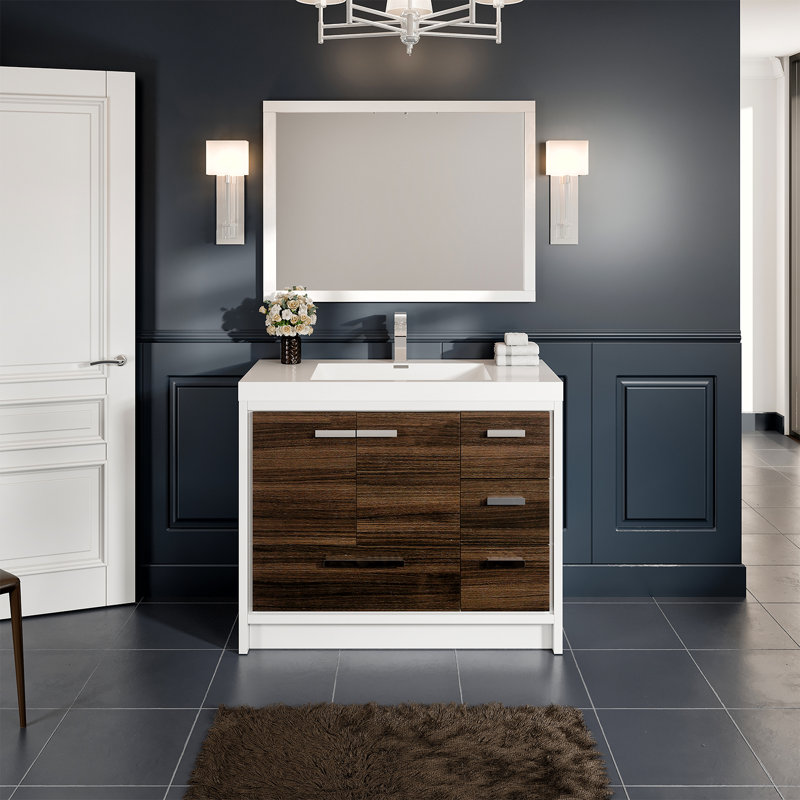 Ensemble de meuble-lavabo simple 42 po Beiler, Chêne gris