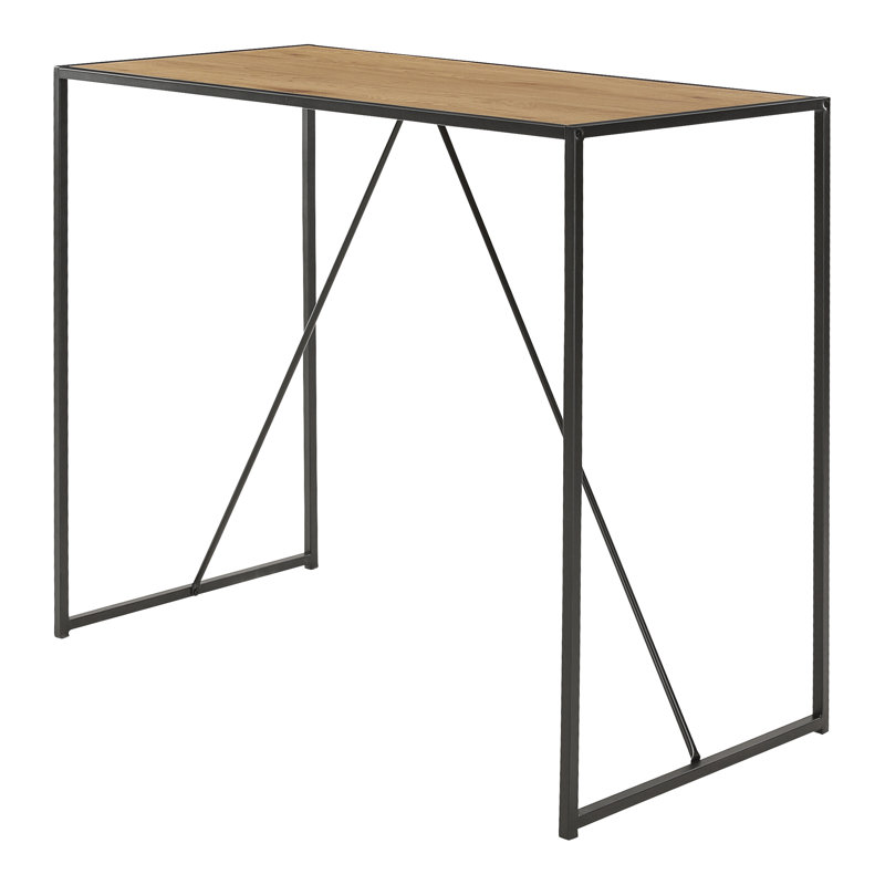 Joliet Metal Base Dining Table, Oak