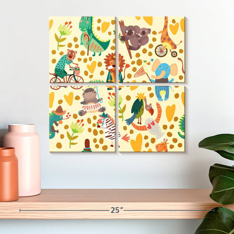 Ashelle, motif d'animaux de safari, H 18 po x l 18 po