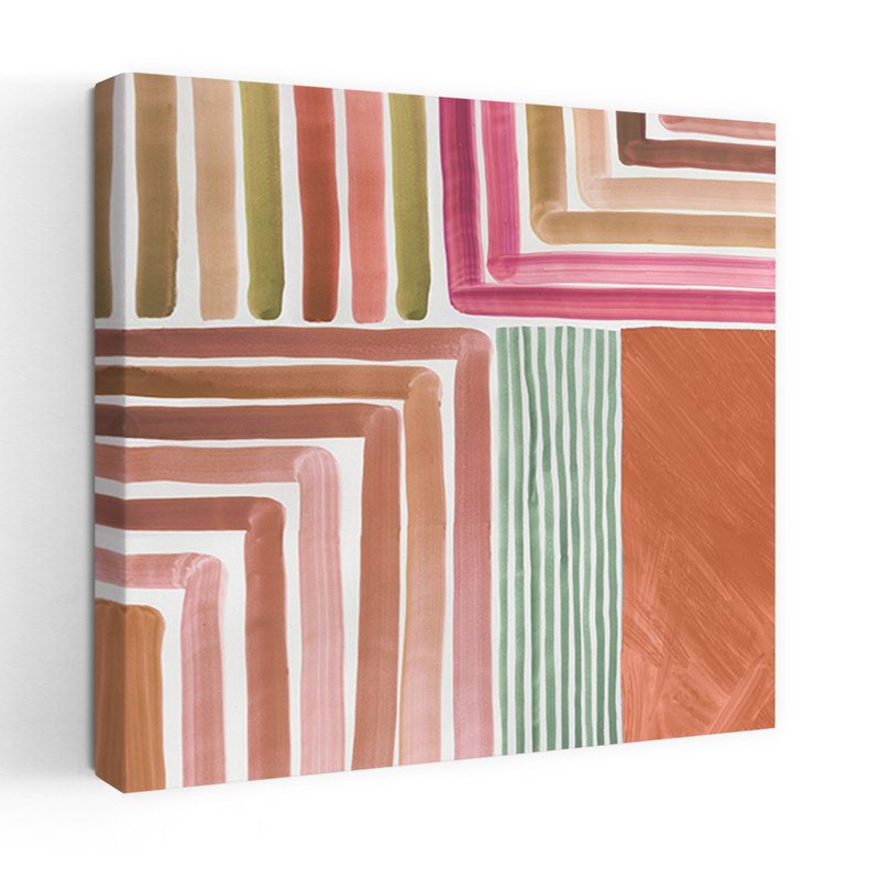 Art moderne abstrait géométrique Mikado I, H 18 po x l 18 po