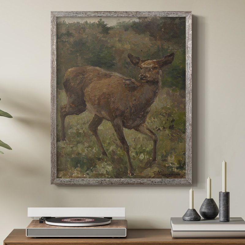 «Vintage Animal Print», reproduction encadrée LVI - bois massif, H 15 po x l 12 po
