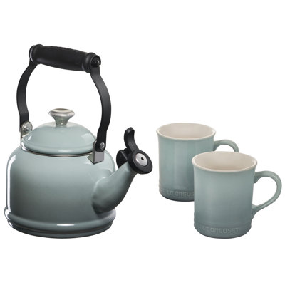 Le Creuset Demi Kettle W/ SS Knob & 2 Mug Set