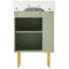 Meuble-lavabo vert 21,6 po, armoire combinée, meuble de rangement pour salle de bain, lavabo simple en céramique, rangement sur le côté gauche