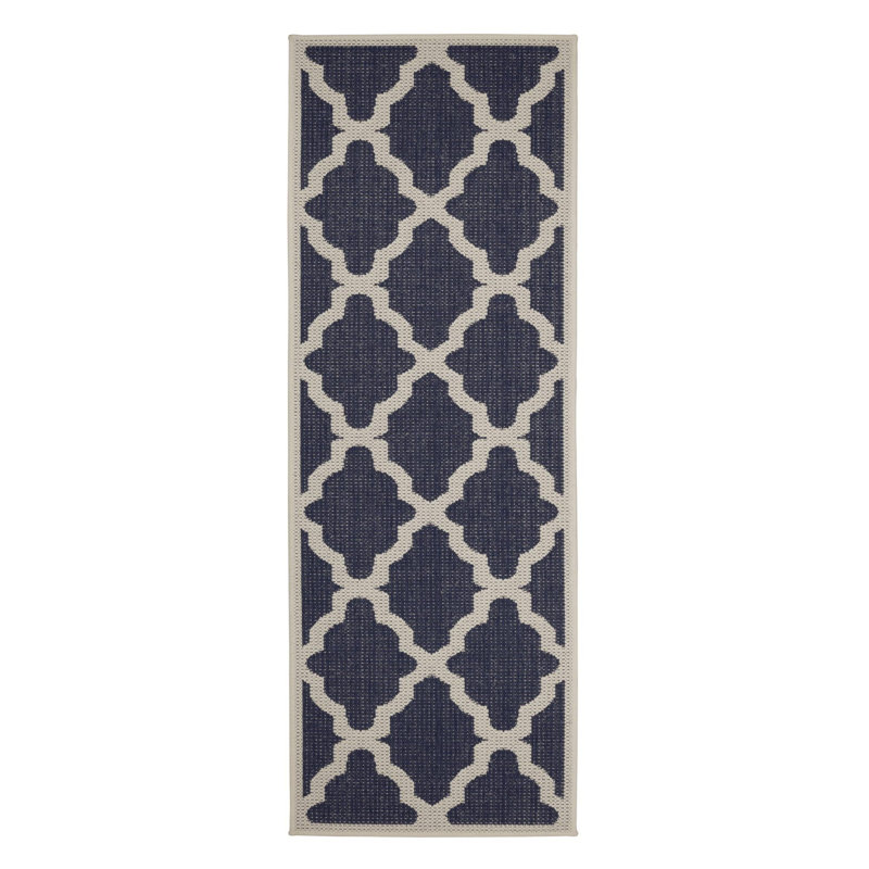 TRELLIS GREL FLATW NAVY 120/160cm, Runner 60 x 180 cm