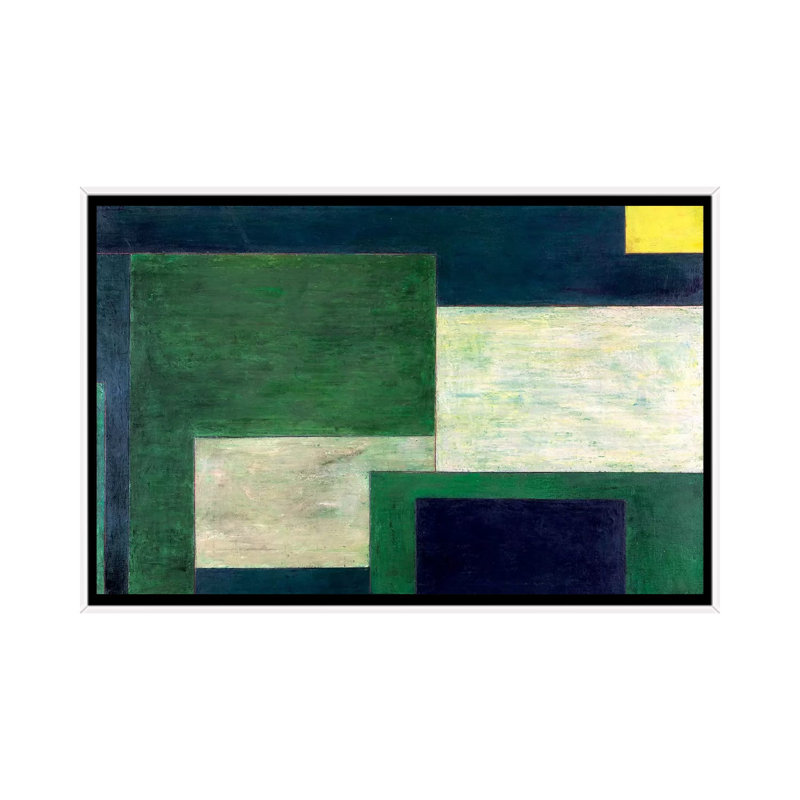 Green Soul by Stephen Cimini - Painting on Canvas, 45.72cm H x 66.04cm W x 3.81cm D, White Framed