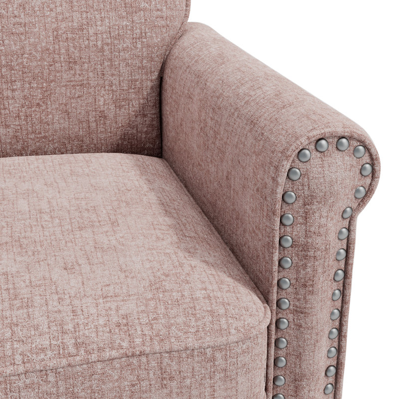 Kyhl Upholstered Armchair, Pink Chenille