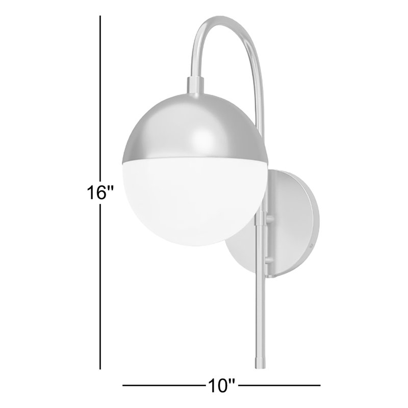 Applique murale à bras 1 lumière Yvette, Nickel