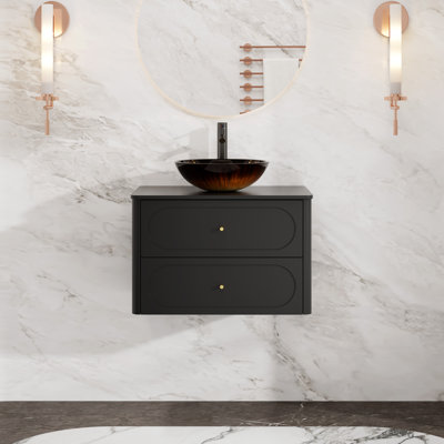 Meuble-lavabo mural simple de 30 pouces avec lavabo et robinet