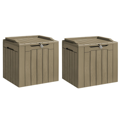 Furmax 31 Gallons Resin Lockable Deck Box (Set of 2)
