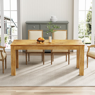 Boynton 74-Inch 8 Seats Pine Solid Wood Rectangular Dining Table by Red Barrel Studio