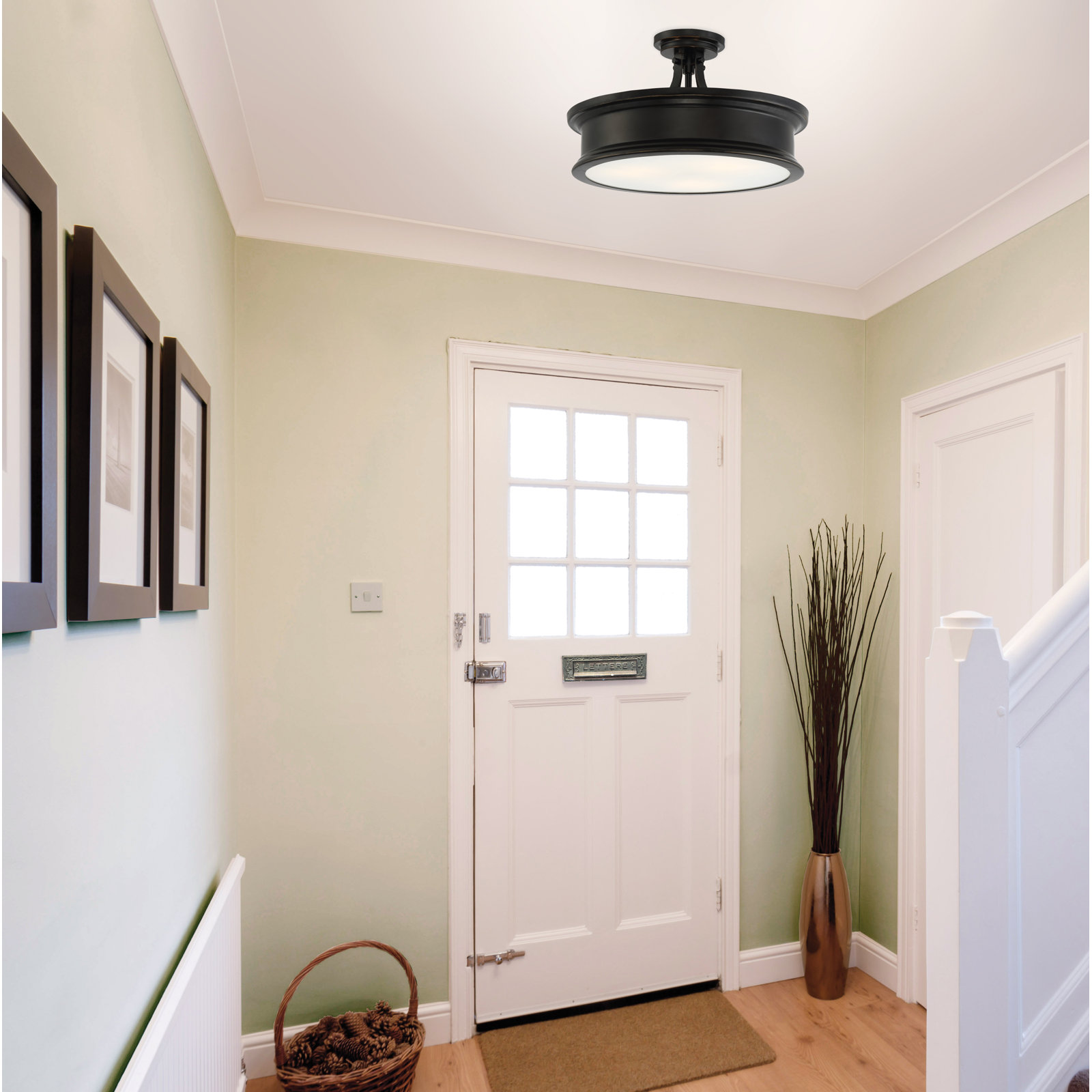 Rosanne 3-Light Semi Flush Mount, Bronze