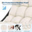 2 coussins de chaise berçante, coussins de siège en tissu Oxford et en polyester beige avec rembourrage en coton PP
