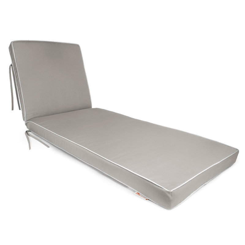 Sunbrella Outdoor 3'' Chaise Lounge Seat / Back Cushion, Gray