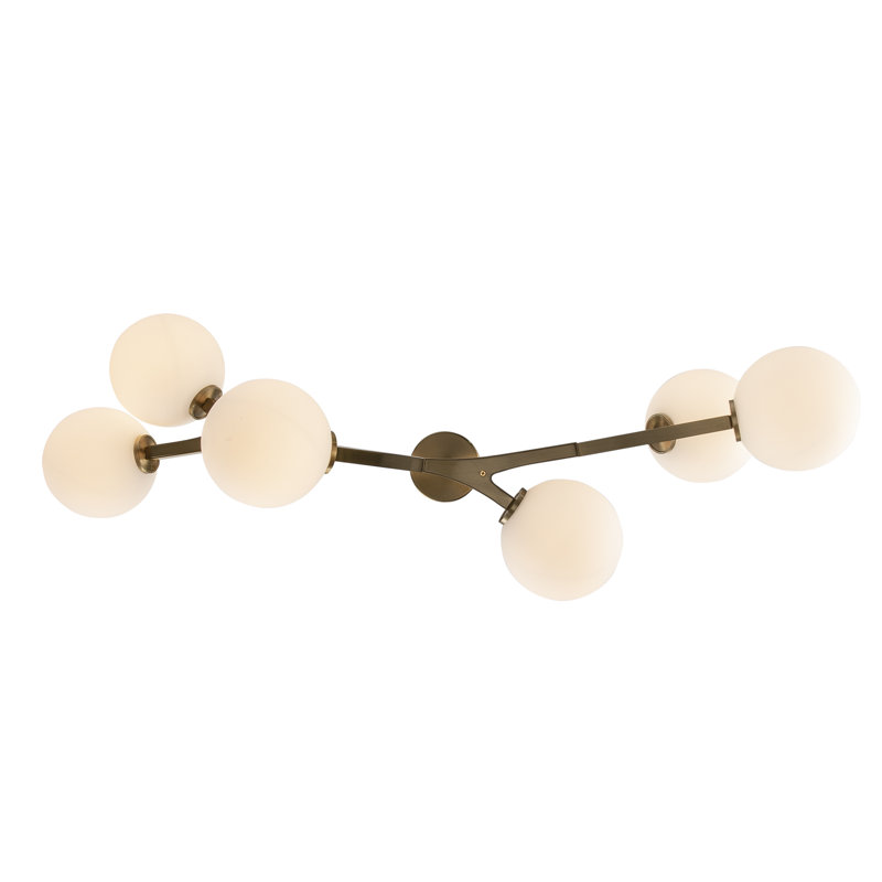 Luminaire suspendu moderne 6 lumières Onstott, Or antique