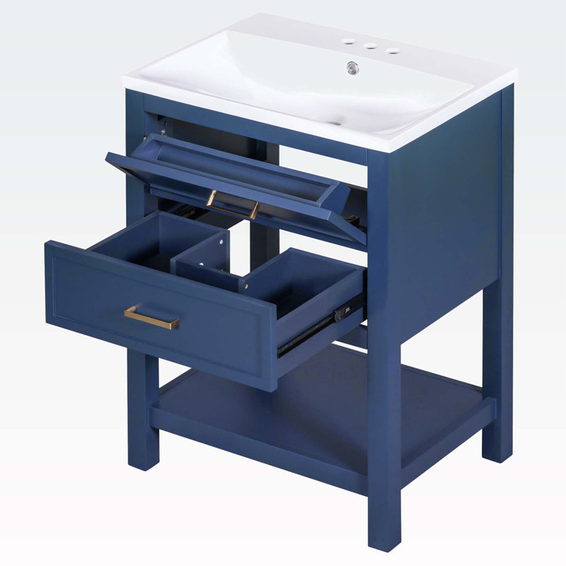 Ensemble de meuble-lavabo simple 24 po Zakar, Bleu