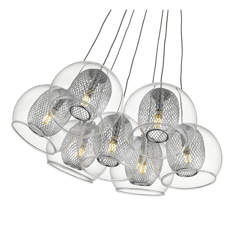 Justus 7 - Light Metal Cluster Pendant, Chrome